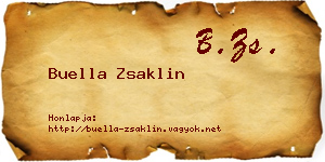 Buella Zsaklin névjegykártya